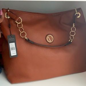Vera New York Cara Pebble Rings Tote, Cognac. NWT